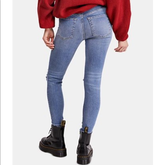 Free people busted knee denim skinny jeans - Picture 2 of 8